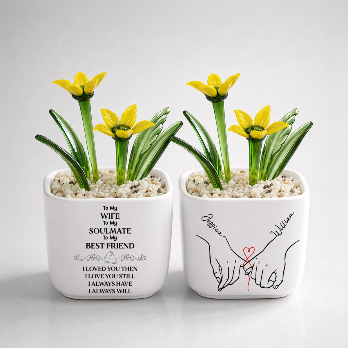 To My Wife Soulmate Best Friend - Personalized Glass Birth Month Flower