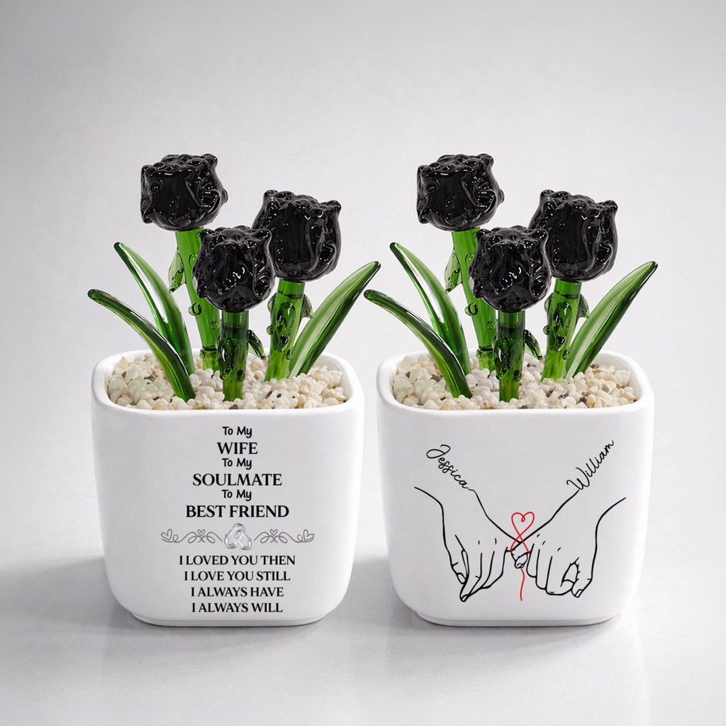 To My Wife Soulmate Best Friend - Personalized Glass Birth Month Flower