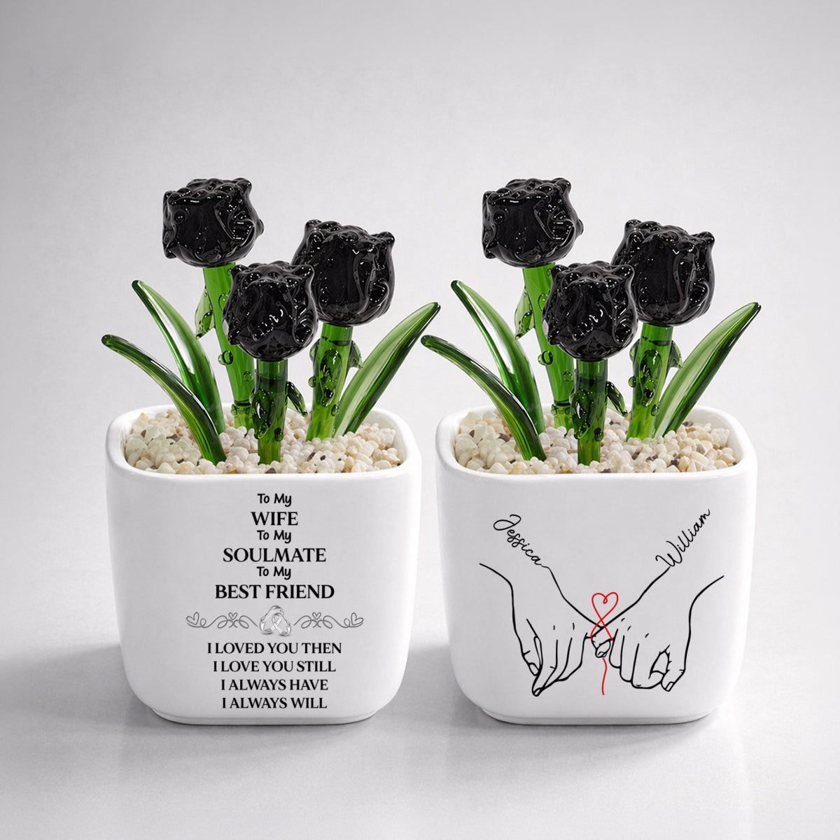 To My Wife Soulmate Best Friend - Personalized Glass Birth Month Flower