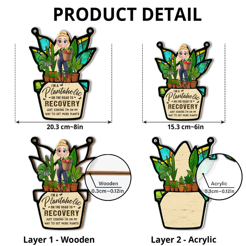 Custom Hanging Decor, Birthday Housewarming Gift • I Am A Plantaholic - Personalized Suncatcher