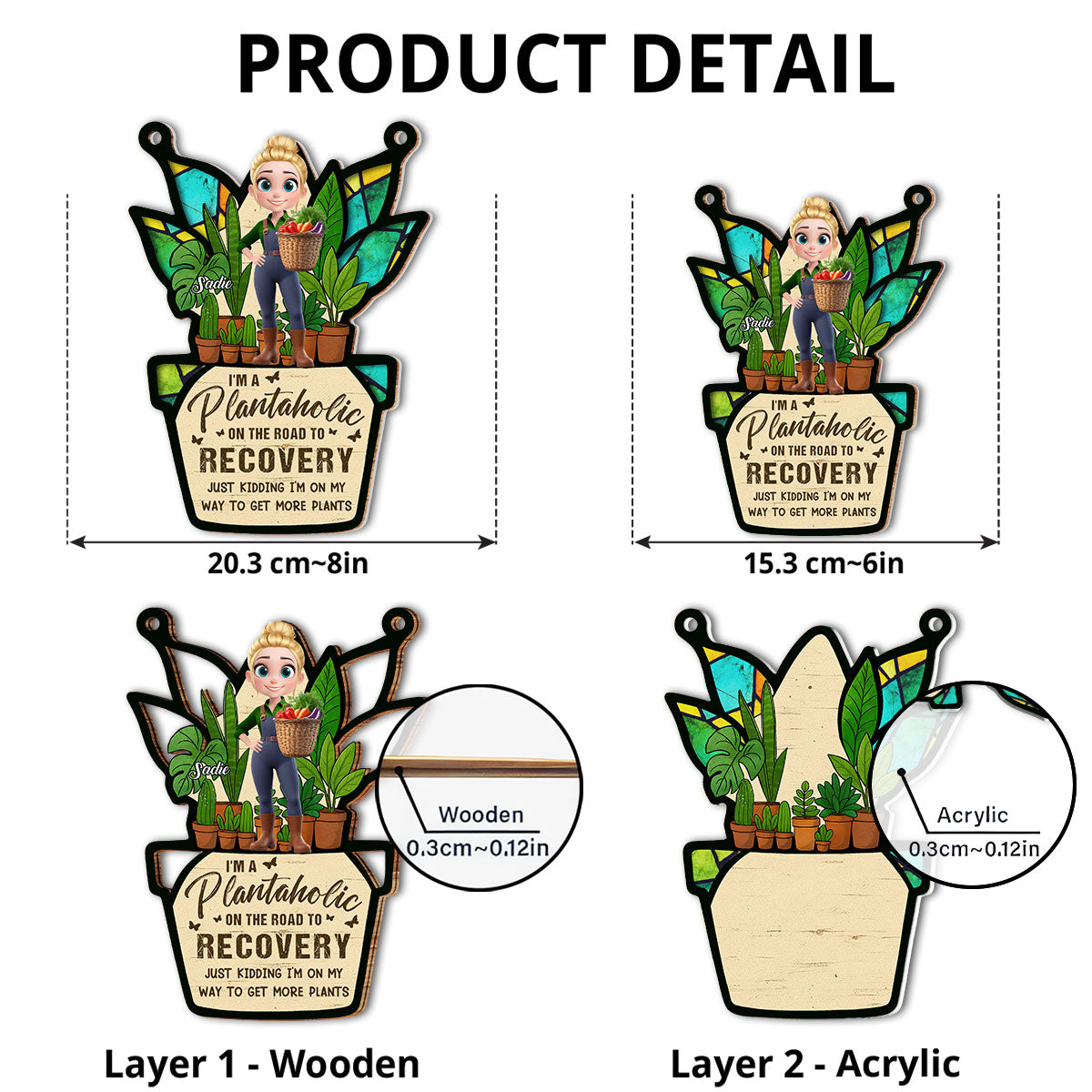 Custom Hanging Decor, Birthday Housewarming Gift • I Am A Plantaholic - Personalized Suncatcher