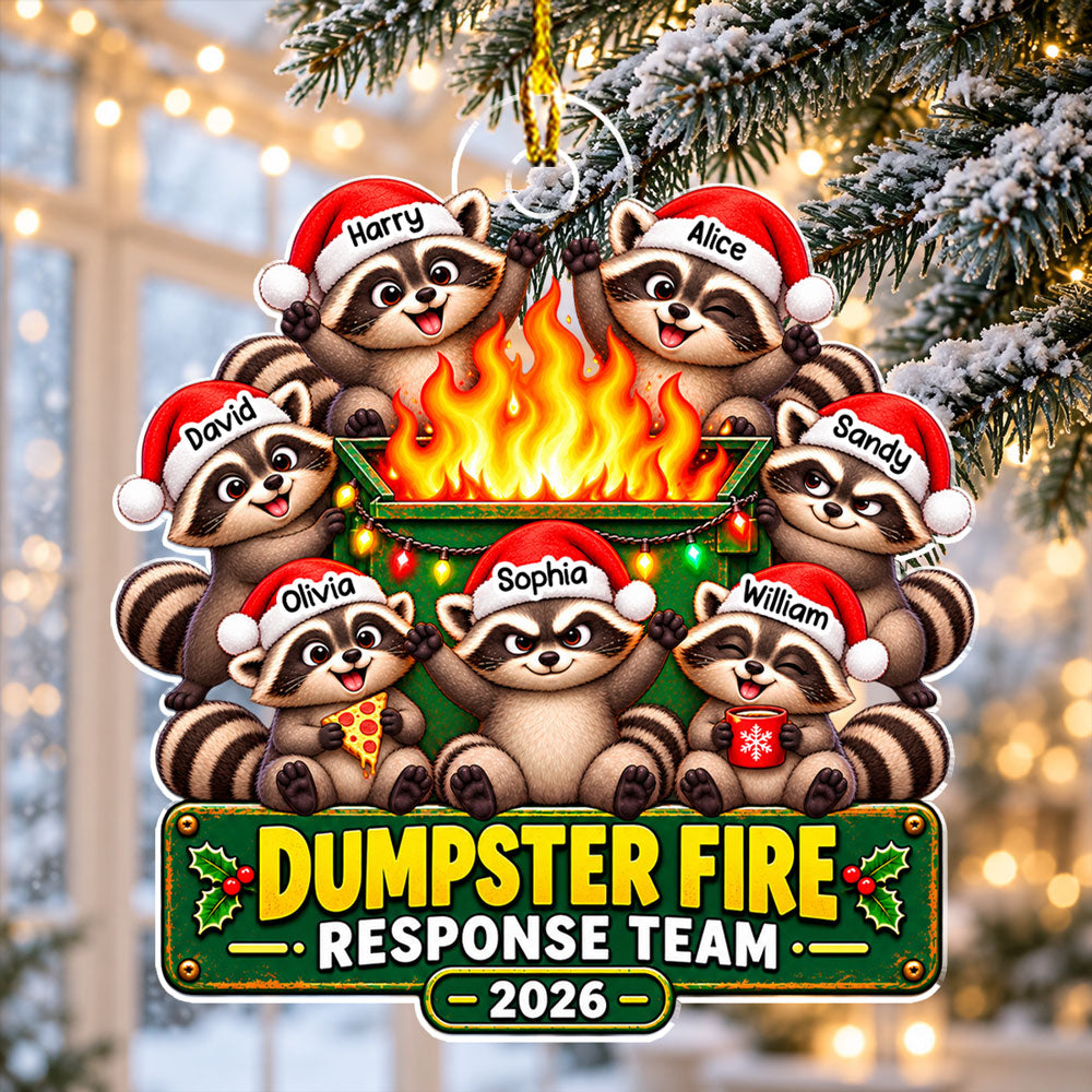 Custom Coworker Christmas Ornament, Team Appreciation Gift •  Dumpster Fire Response Team -  Personalized Acrylic Ornament