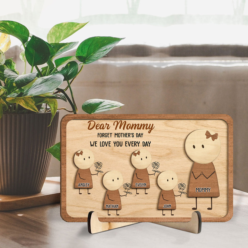 Custom Mother's Day Decor, Gift for Mom & Grandma • We Love You Everyday - Personalized Wooden Plaque