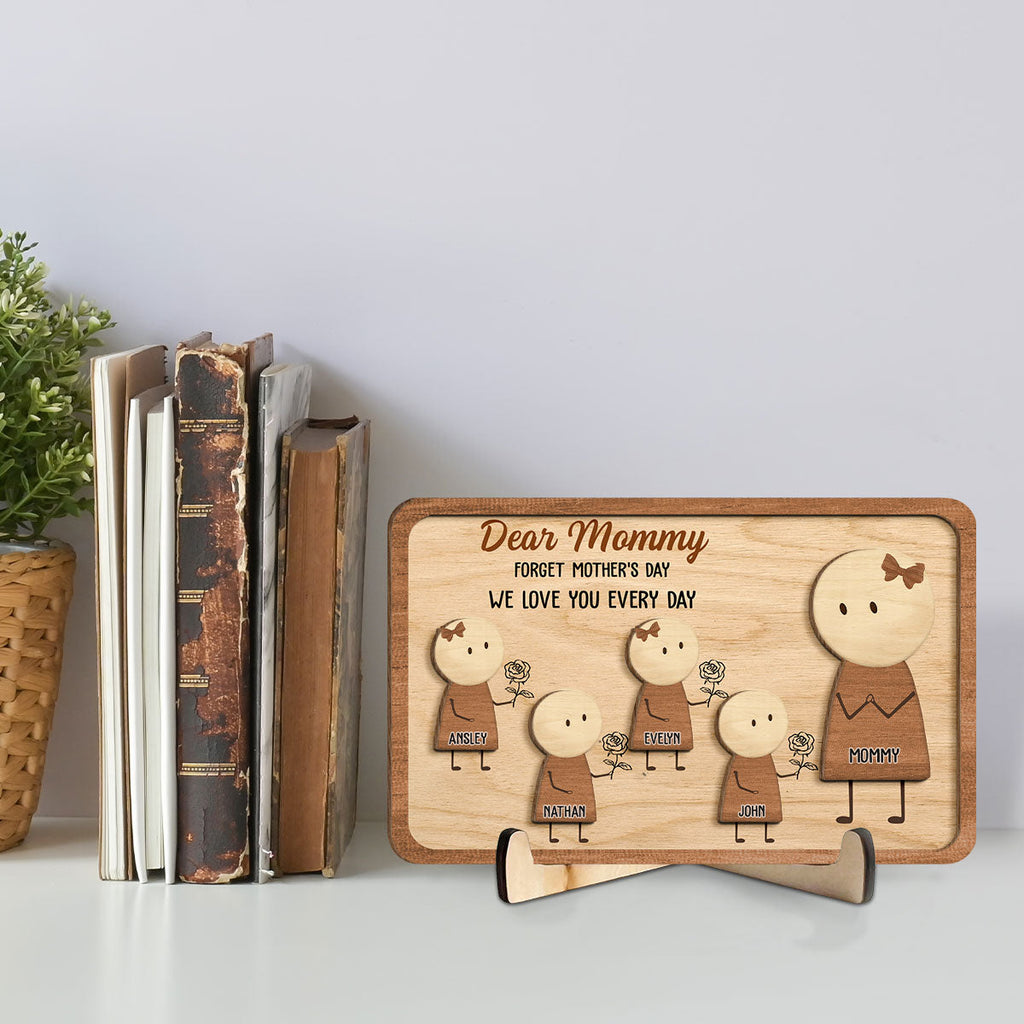 Custom Mother's Day Decor, Gift for Mom & Grandma • We Love You Everyday - Personalized Wooden Plaque