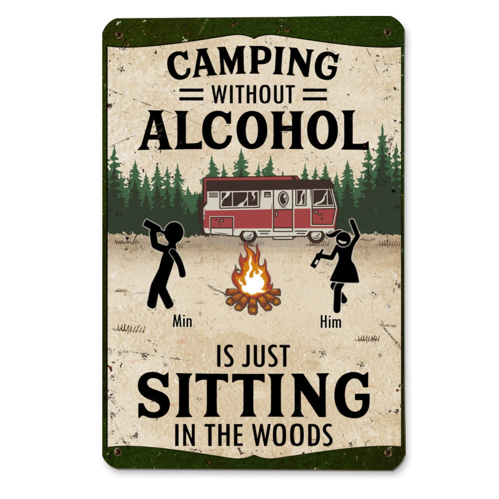 Custom Home & Wall Decor, Birthday & Christmas Gift • Wilderness Is Better With Whiskey - Personalized Metal Sign