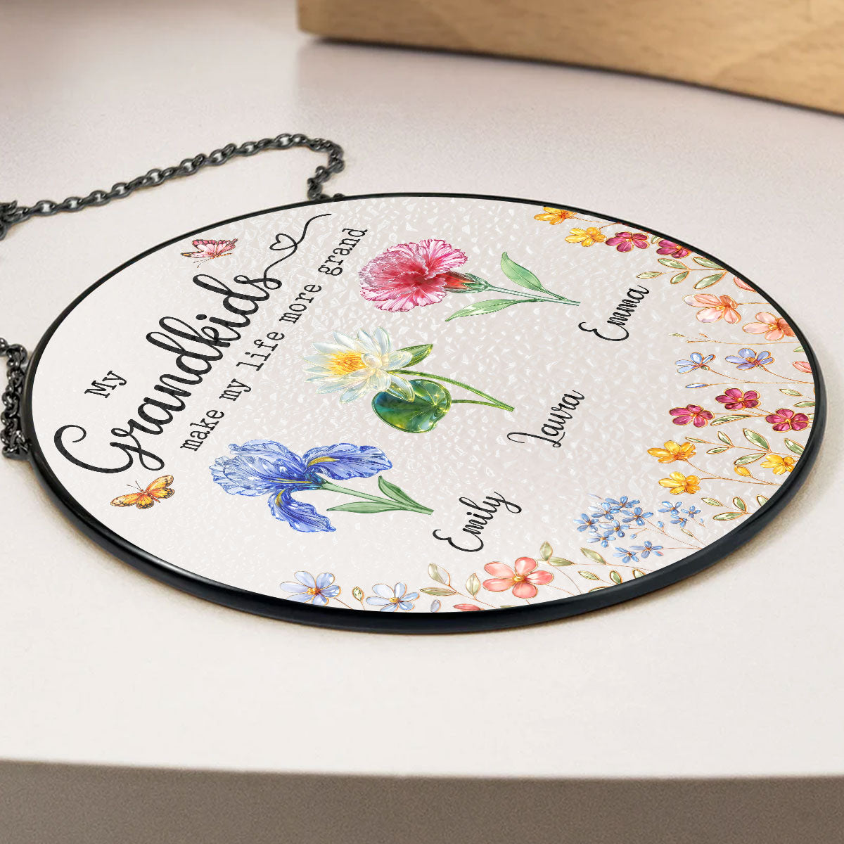 Custom Grandma Hanging Decor, Mother's Day Birthday Gifts • Make Life More Grand With Lovely Kids - Personalized Window Hanging Suncatcher