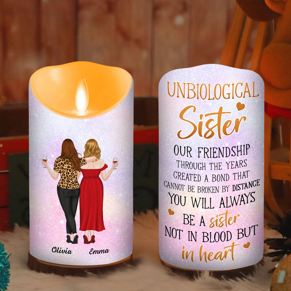 Unbiological Sisters - Personalized LED Candle