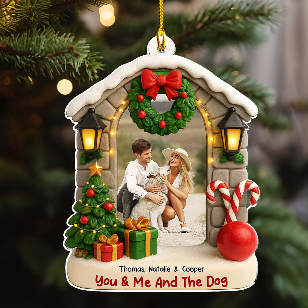 Custom Photo Keepsake Christmas Ornament • Bond Of Dog Love Photo - Personalized 3D Effect Acrylic Ornament
