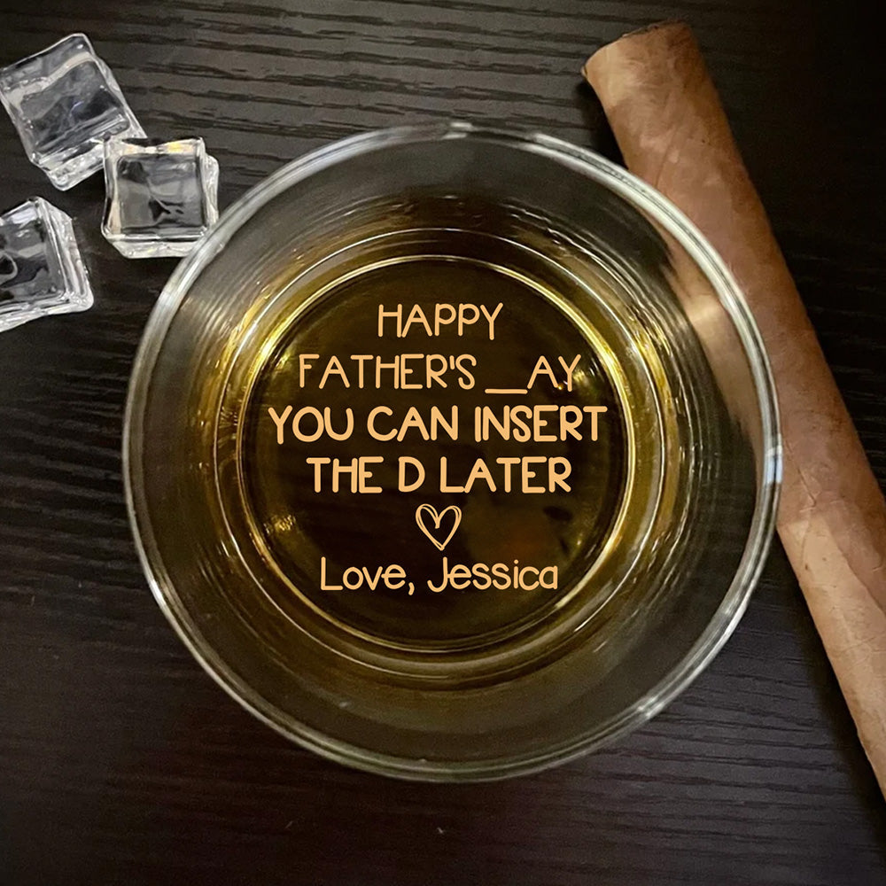 Custom Father's Day Birthday Gifts for Husband • For My Husband - Personalized Engraved Whiskey Glass