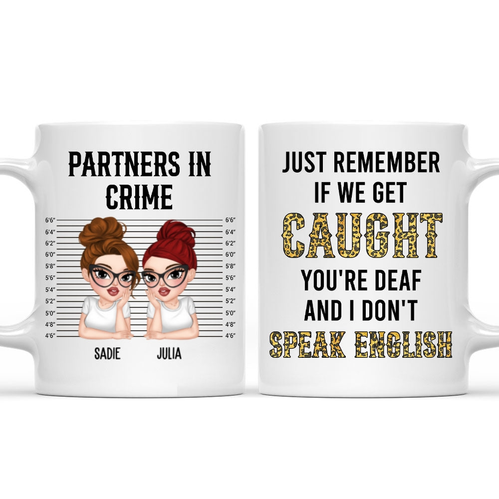 Custom Best Friend, Christmas & Birthday Friendship Keepsake Gift • Partner In Crime Humor - Personalized Coffee Mug