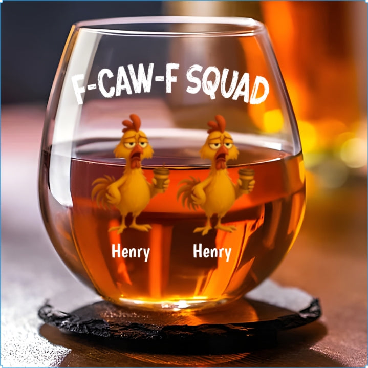 FCAWF Squad - Personalized Wine Glass