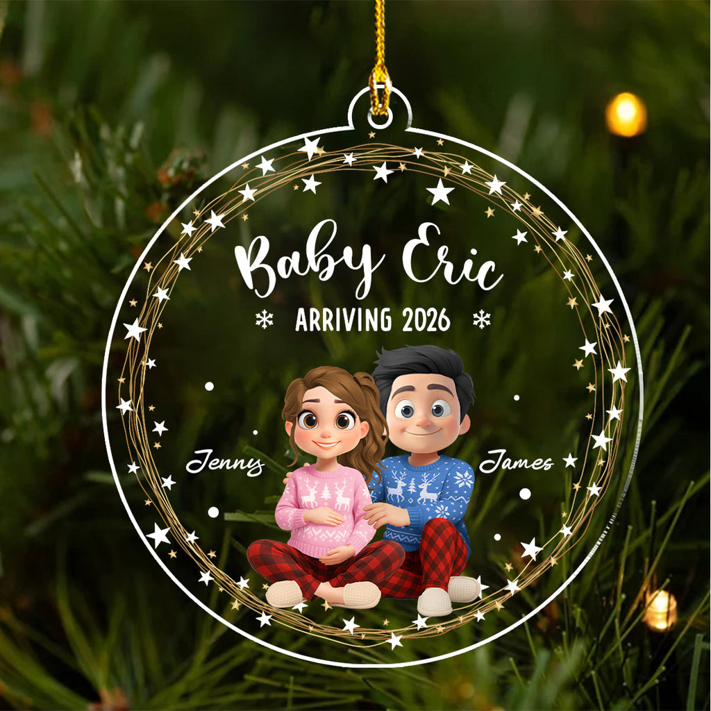 Custom Family Ornament, Christmas Gift for Family Members •  Arrive To This World - Personalized Acrylic Ornament