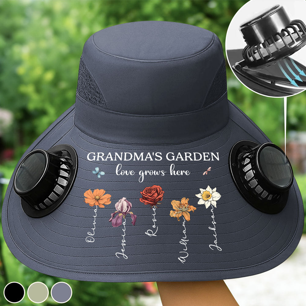 Grandma Garden - Personalized Solar Fan Hat