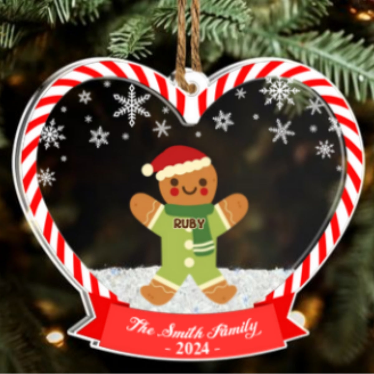 Custom Family Ornament, Christmas Gift for Family Members •  Cookie Family - Personalized Acrylic Shaker Ornament