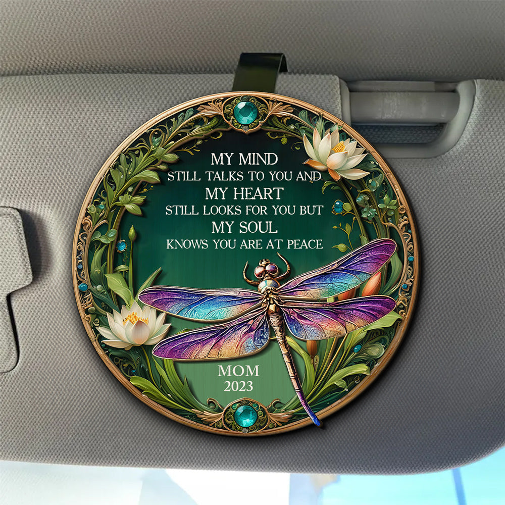 My Mind My Heart My Soul Dragonfly - Personalized Car Visor Clip