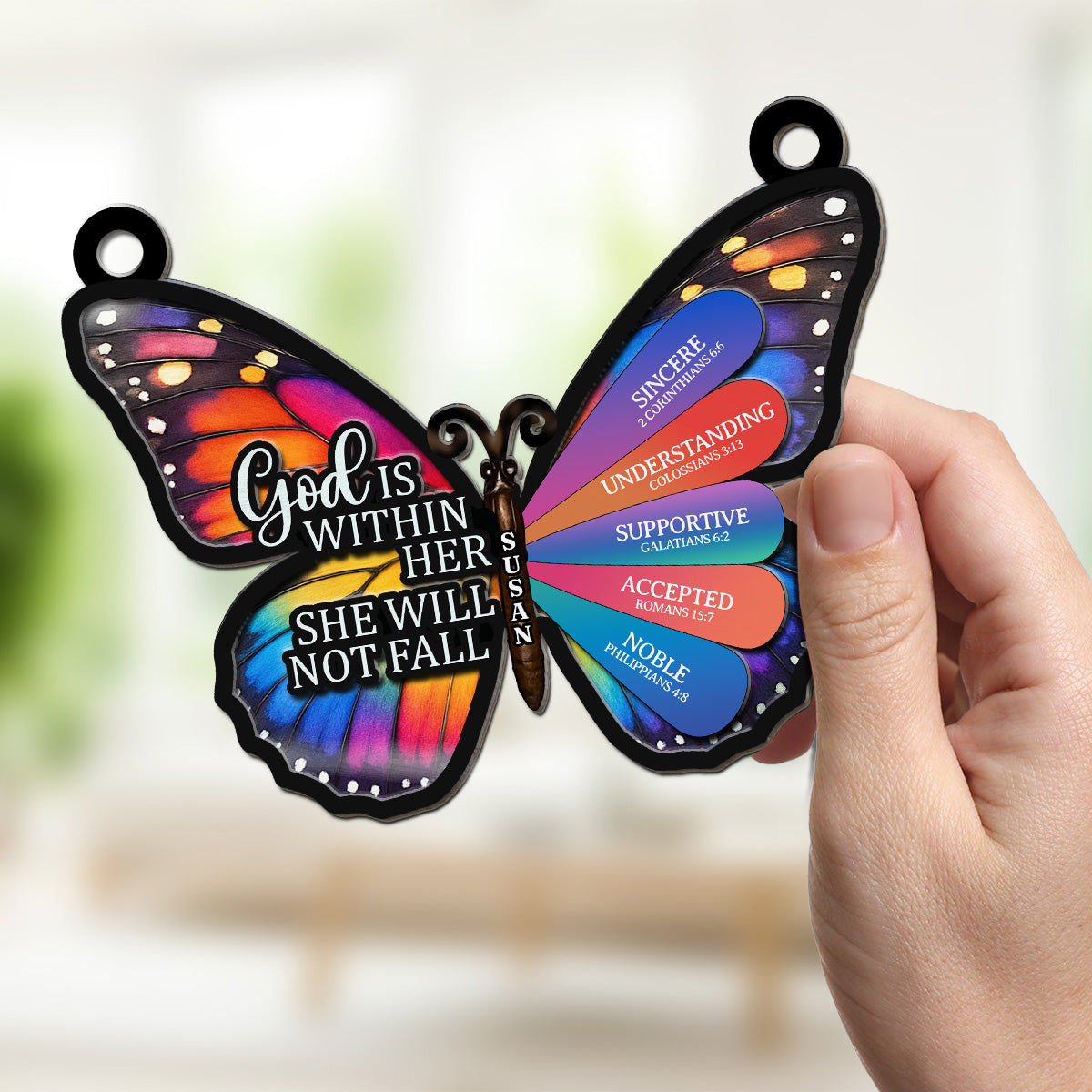 Custom Name Best Friend Hanging Decor, Friendship Birthday Gifts • God Says You Are - Personalized Suncatcher