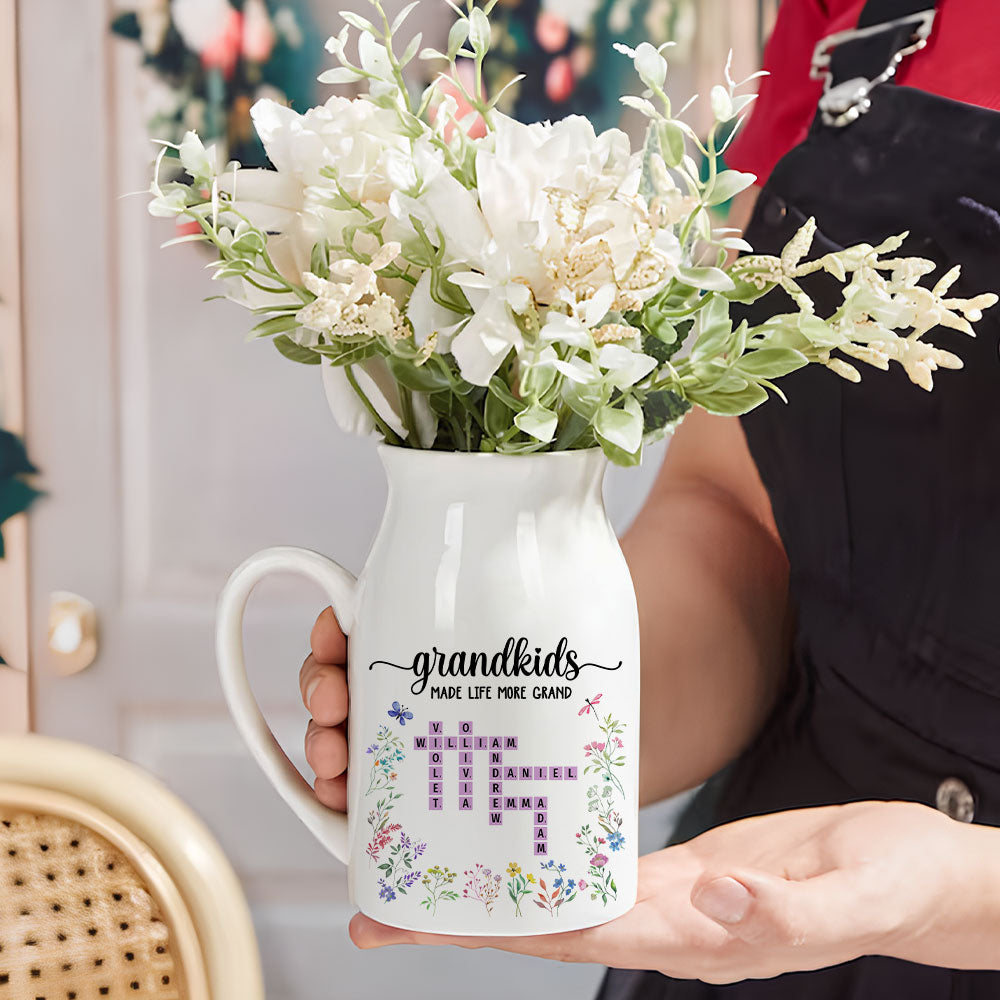 Grandkids Made Life More Grand - Personalized Flower Vase