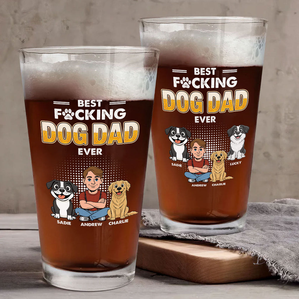 The Dad For Dogs - Personalized Beer Glass