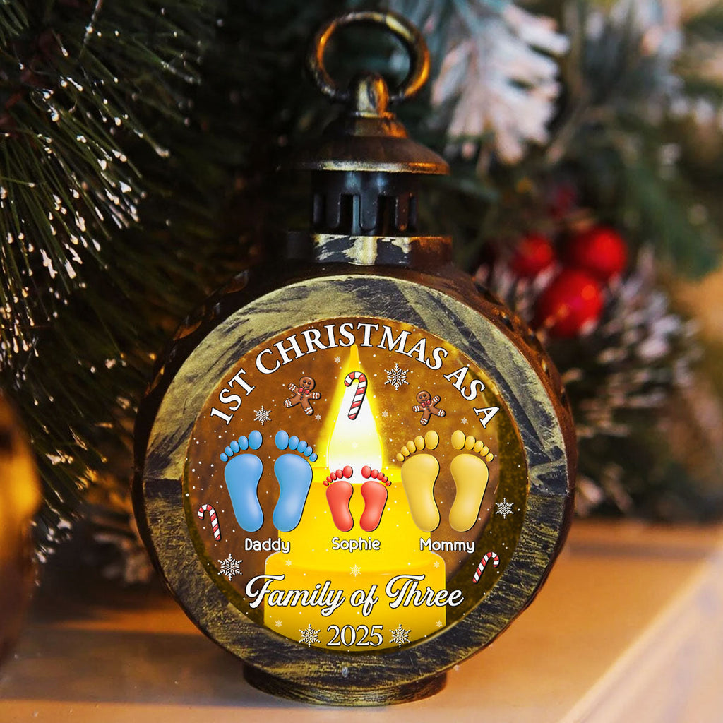 Custom Family Christmas Gifts, Holiday Decor • Our First Christmas - Personalized Christmas Lantern