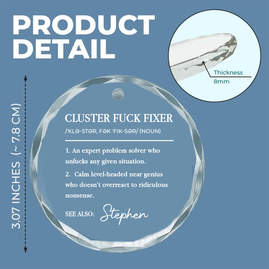Custom Keepsake Christmas Ornament •  Cluster Fixer - Personalized Glass Ornament