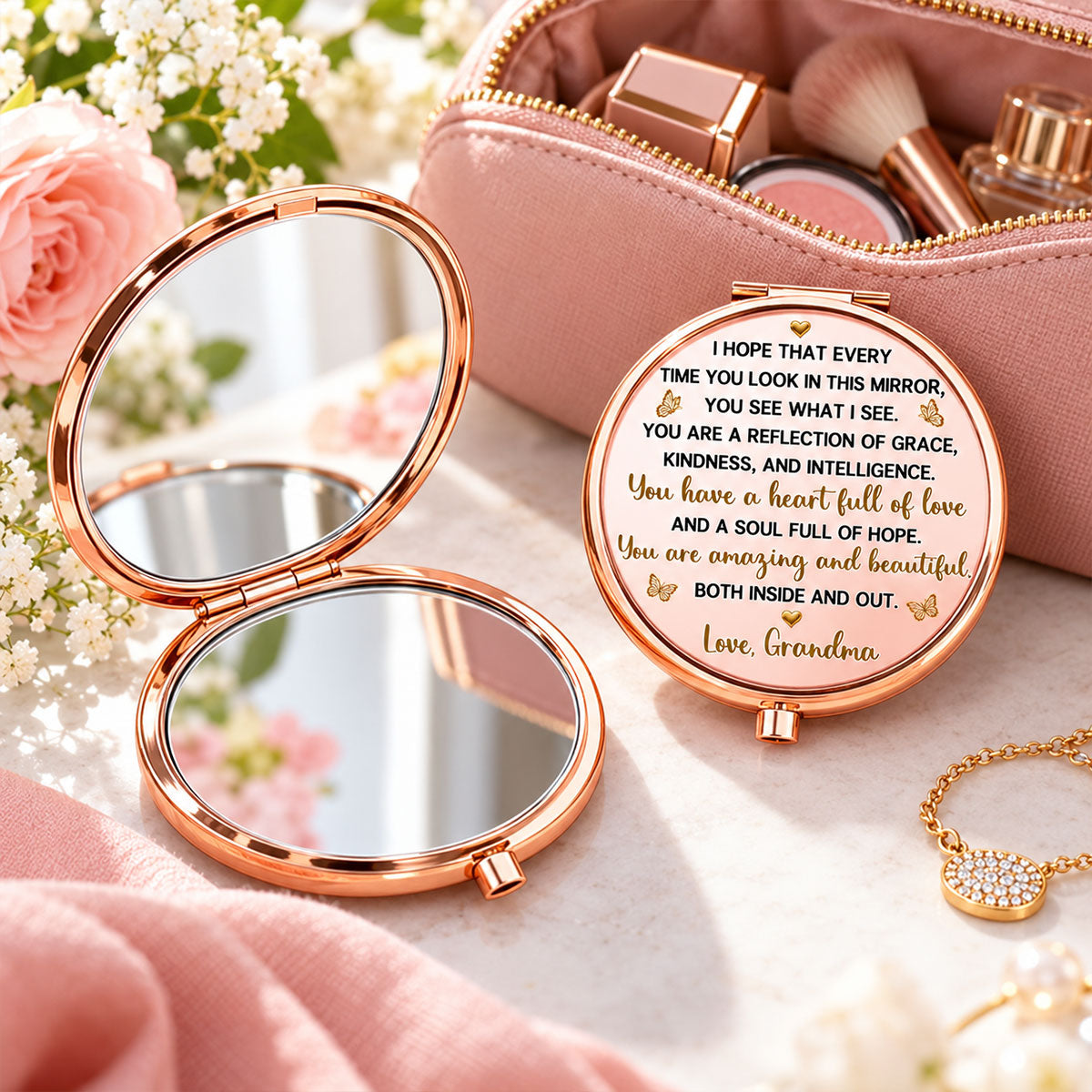 You Have A Heart Full Of Love - Personalized Compact Mirror