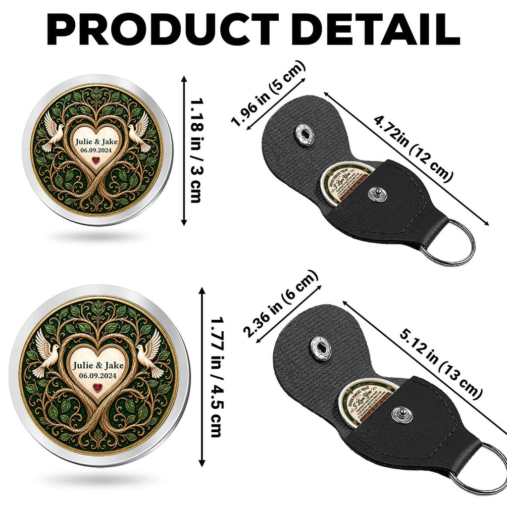 Custom Coin Keychain, Mother's Father's Day Birthday Gift Keepsake • Holding Onto Forever With You - Personalized Pocket Hug