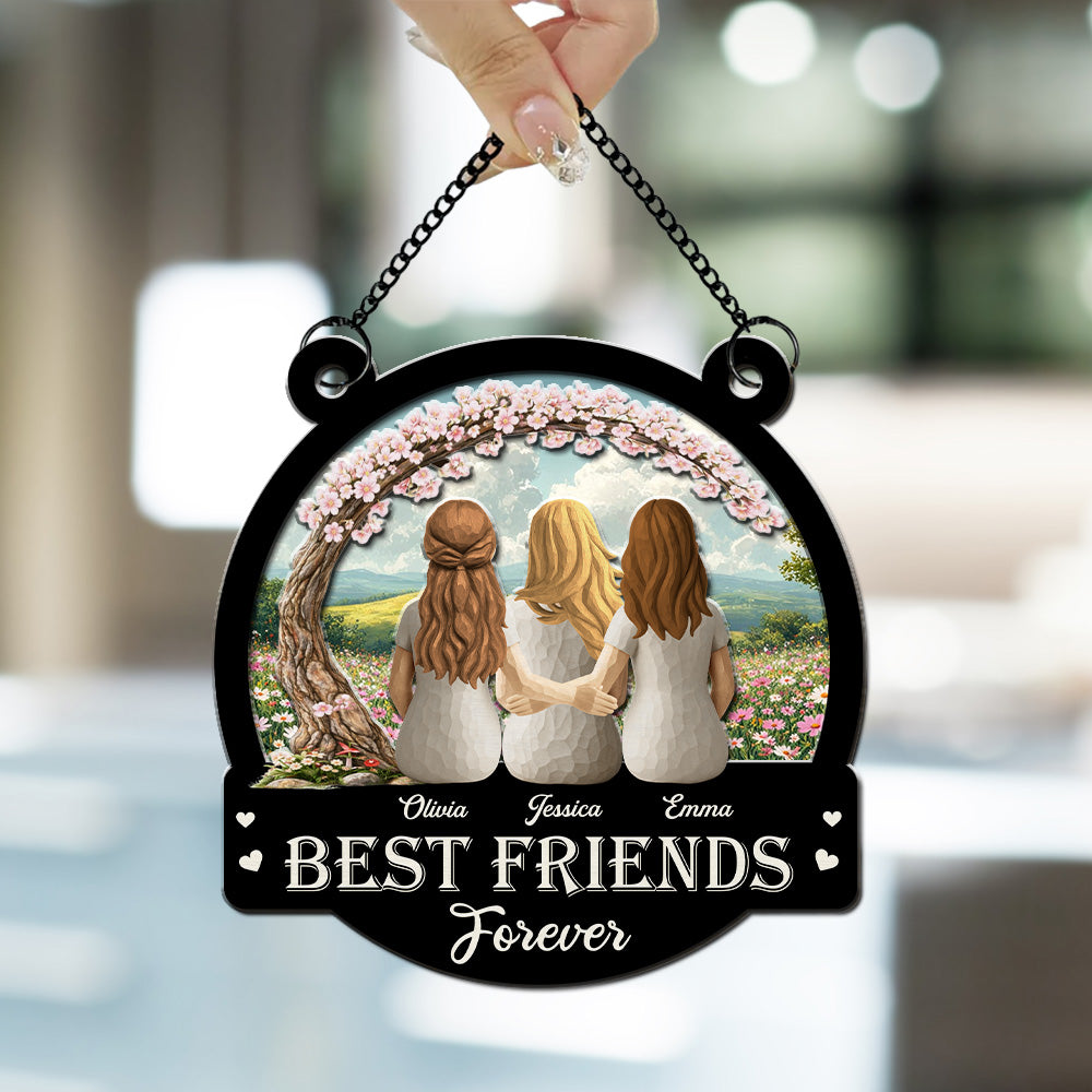 Custom Best Friend Hanging Decor, Friendship Birthday Gifts • Best Friends - Personalized Suncatcher