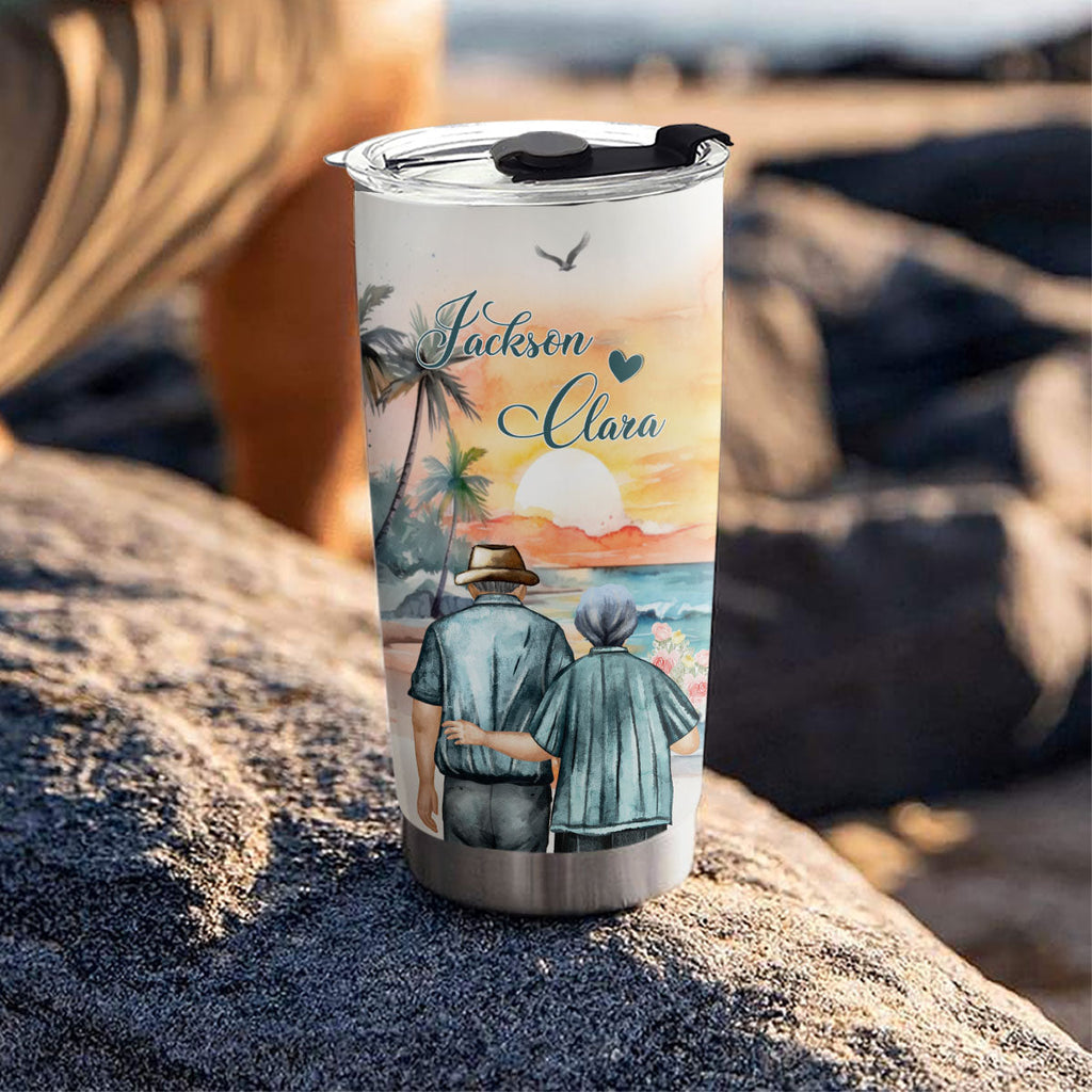 Custom Christmas Anniversary Gifts For Wife • From Our First Kiss - Personalized Tumbler