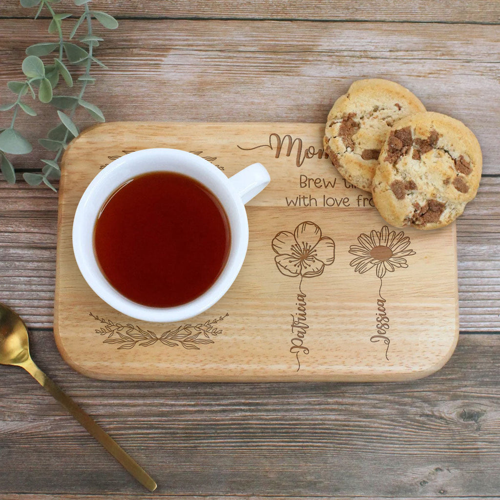 Brew Time With Love - Personalized Wooden Treat Board