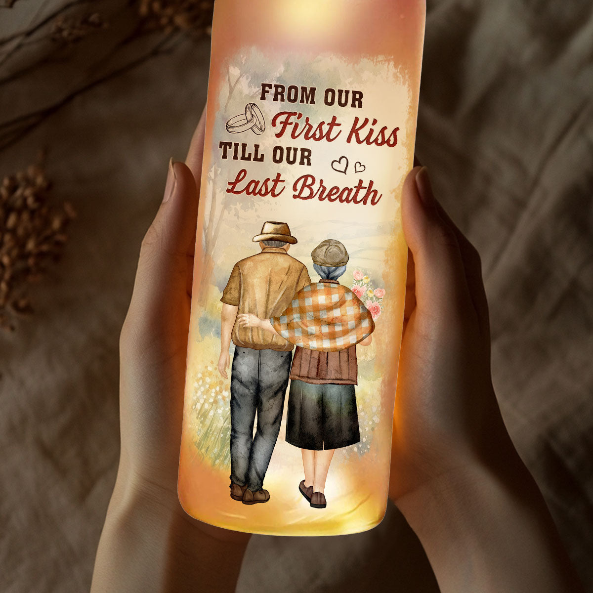I Had You And You Had Me Husband Wife - Personalized Bottle Lamp