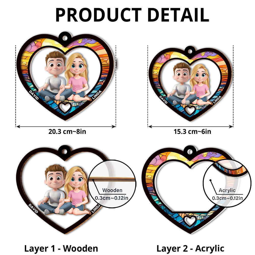 Custom Couple Hanging Decor, Anniversary Valentine's Day Gifts • You And Me Always Together - Personalized Suncatcher