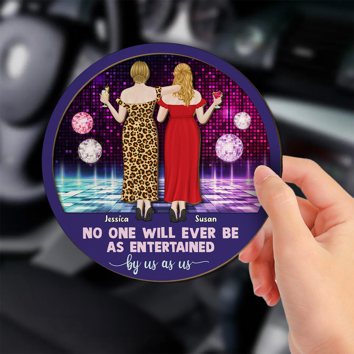 No One Entertained As Us - Personalized Car Visor Clip