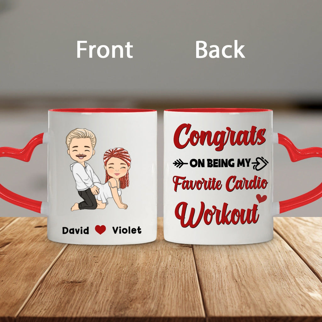 Custom Anniversary Keepsake Gifts For Couple • You Lucky Bastard - Personalized Heart Handle Mug