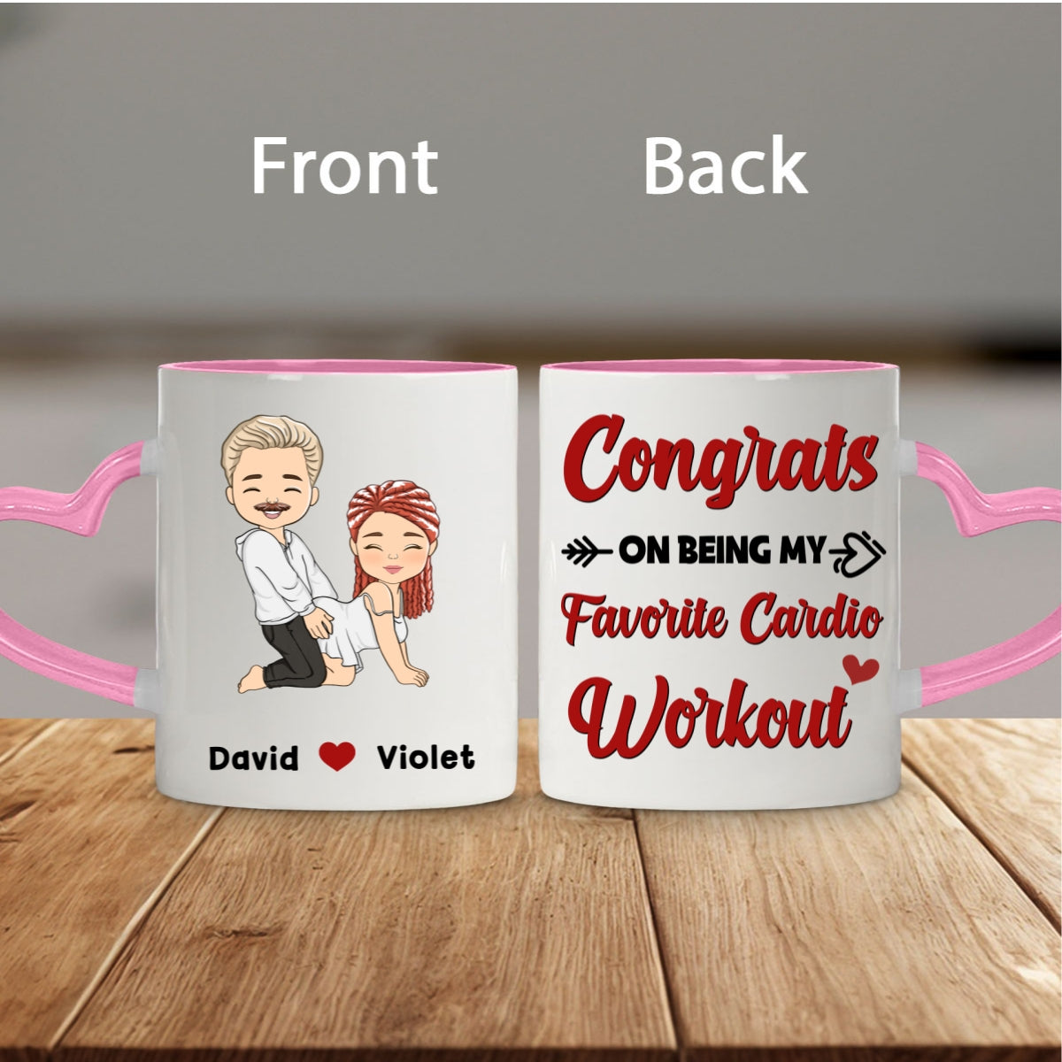 Custom Anniversary Keepsake Gifts For Couple • You Lucky Bastard - Personalized Heart Handle Mug