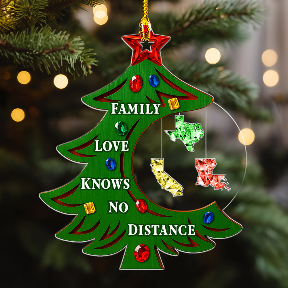 Custom Family Ornament, Christmas Gift for Family Members •  Family Together States - Personalized Acrylic Ornament