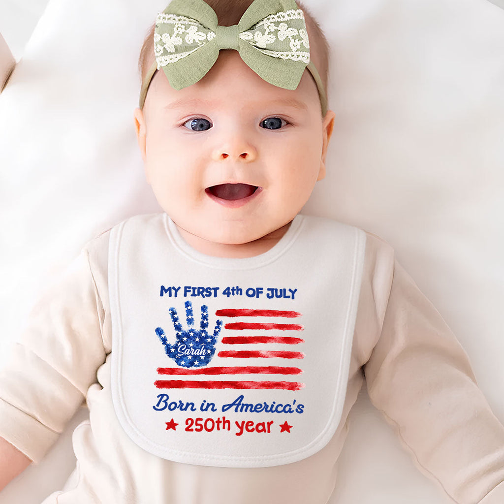 1st 4th Of July - Personalized Baby Bib