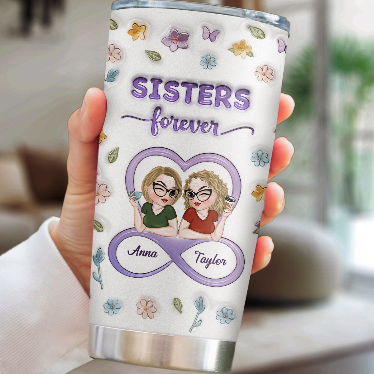 Custom Christmas Birthday Gifts For Best Friend • Besties Forever Version 3 - Personalized 3D Inflated Effect Tumbler