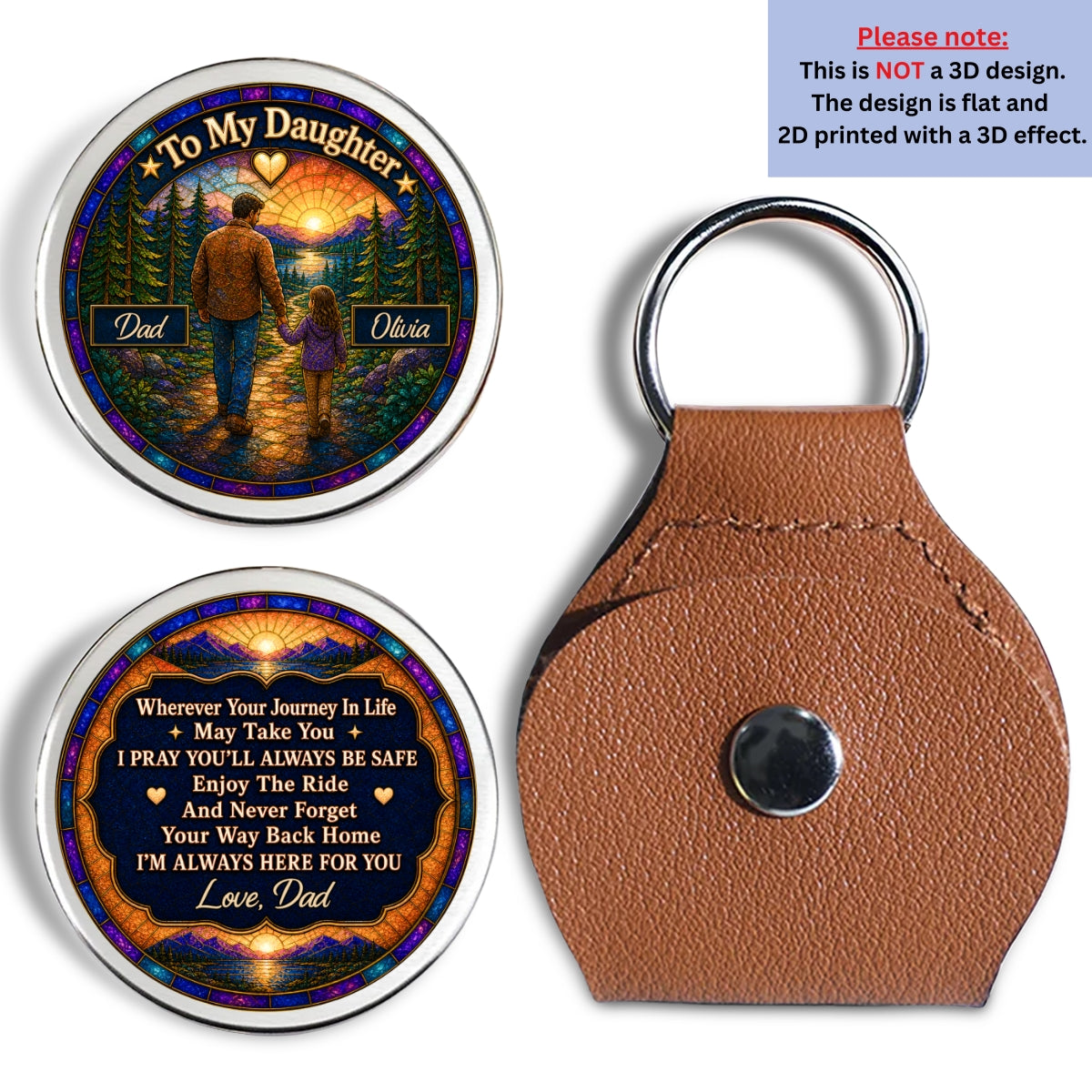 Custom Coin Keychain for Son, Father's Day Birthday Gifts • Enjoy The Ride - Personalized Pocket Hug