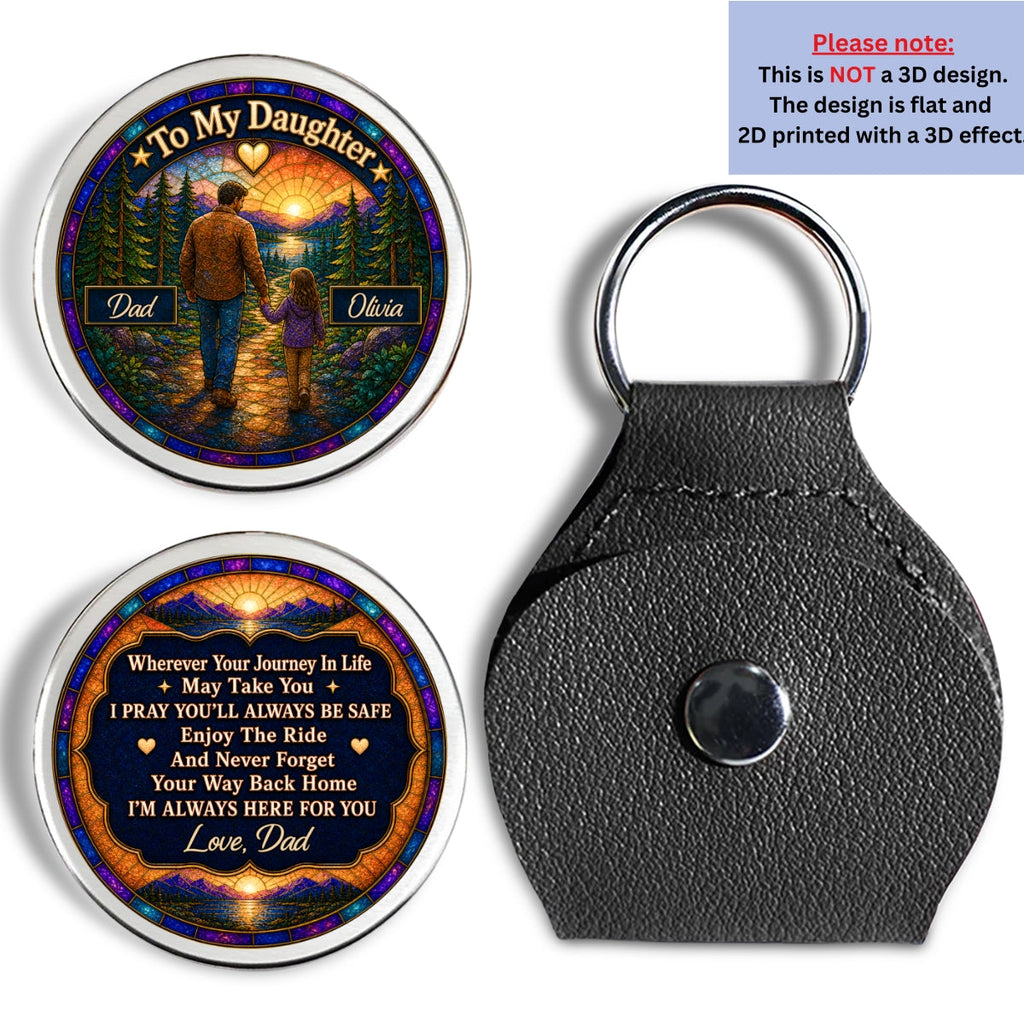 Custom Coin Keychain for Son, Father's Day Birthday Gifts • Enjoy The Ride - Personalized Pocket Hug