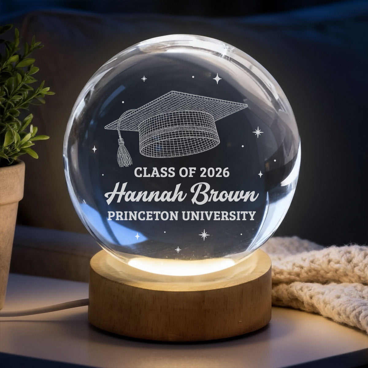 Class Of Graduation - Personalized Crystal Globe Lamp
