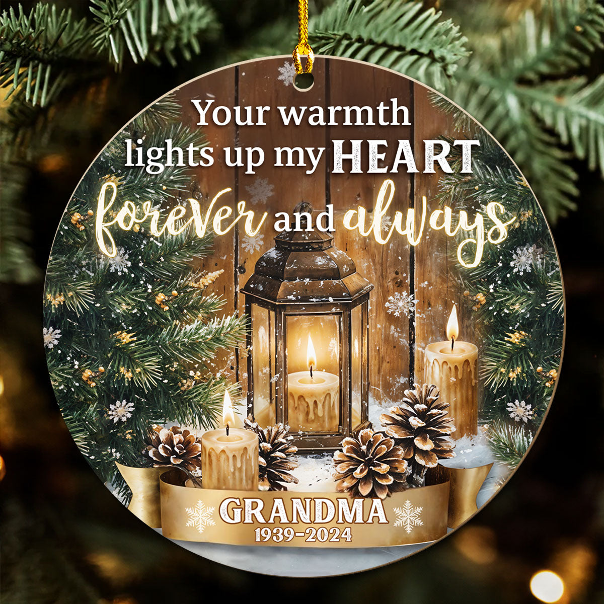 Custom Family Ornament, Christmas Gift for Family Members •  Your Light Will Always Shine In My Heart - Personalized Wood Ornament