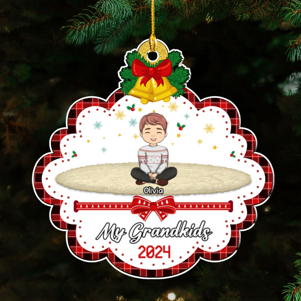 Custom Keepsake Christmas Ornament •  My Grandkids Christmas - Personalized Acrylic Ornament