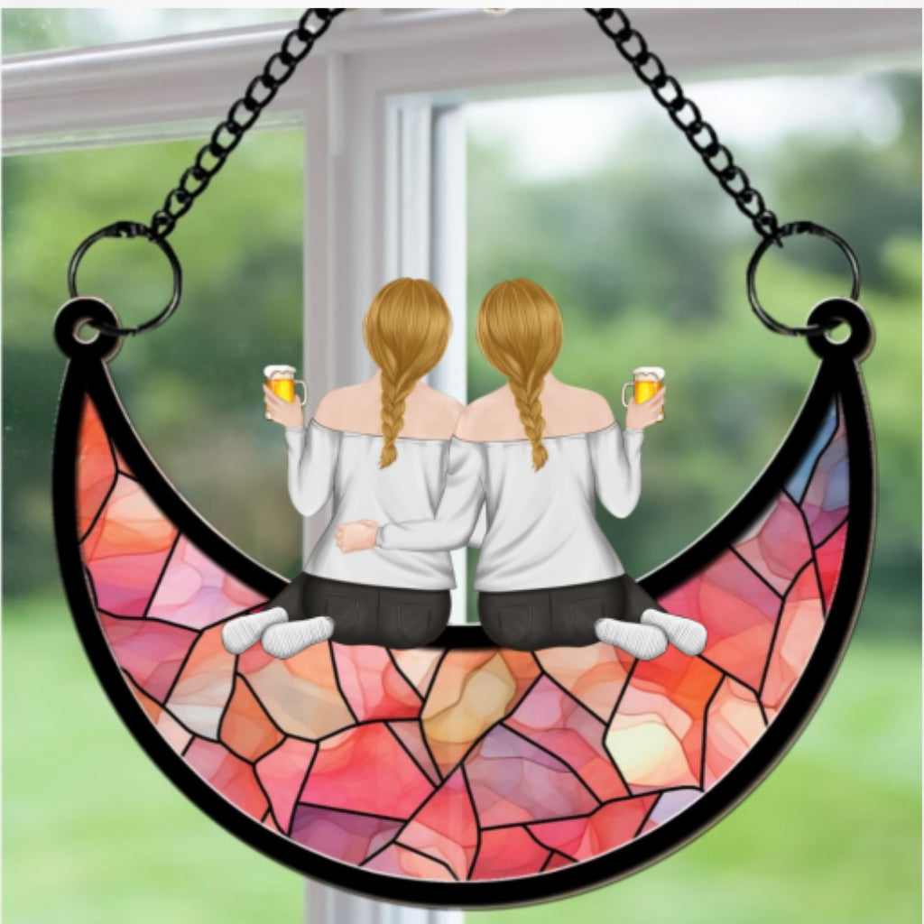 Custom Hanging Decor, Birthday Housewarming Gift • Motherhood Is The Greatest Thing - Personalized Suncatcher