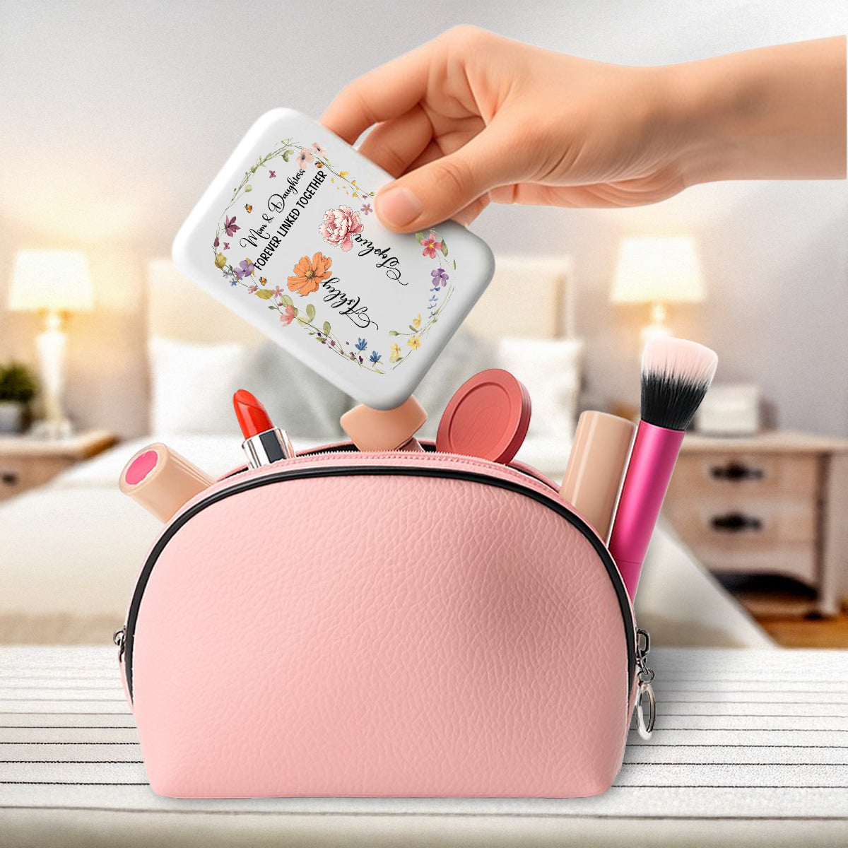Forever Linked Together - Personalized LED Pocket Mirror