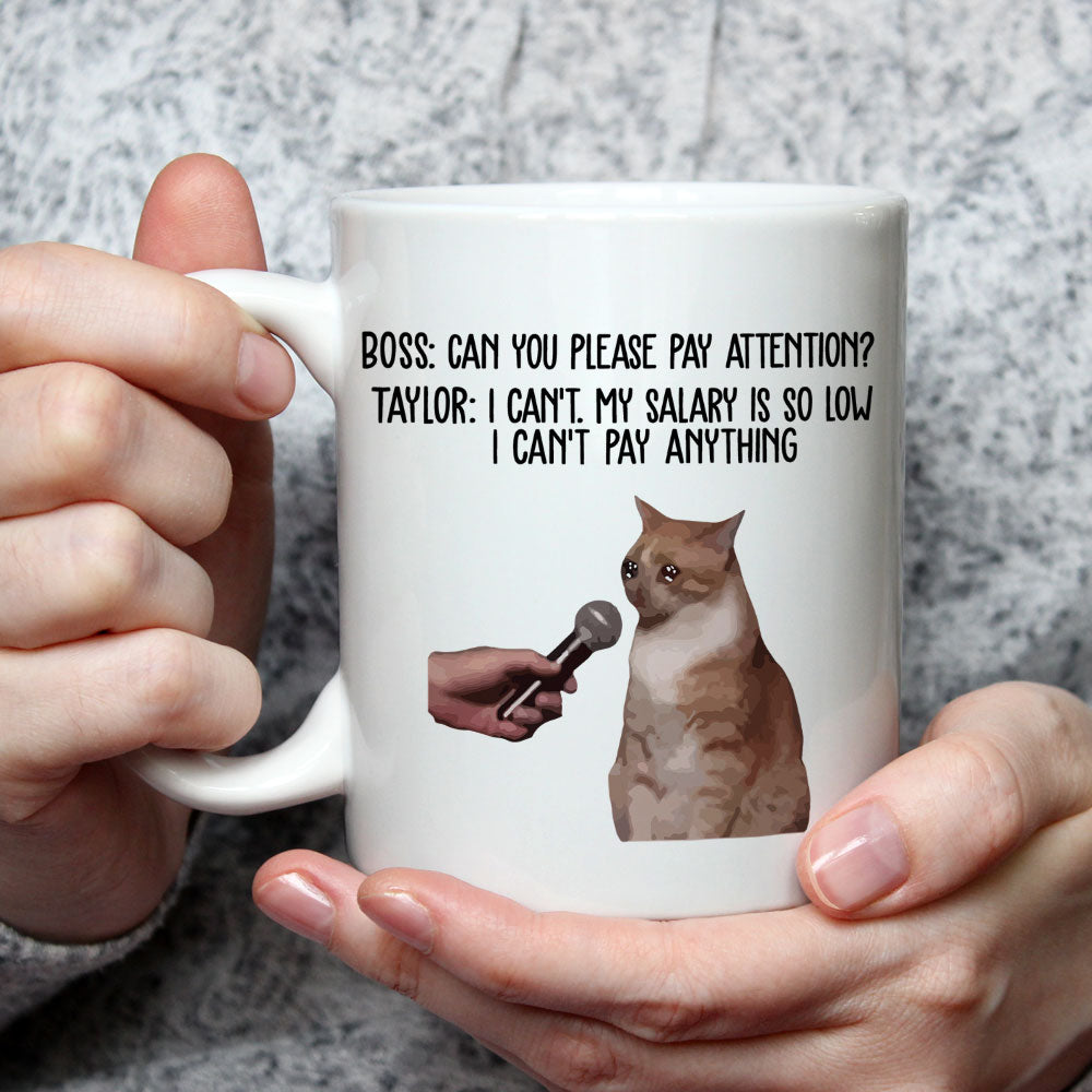 Custom Coworker, Christmas & Birthday Team Appreciation Gift • Pay Attention - Personalized Coffee Mug