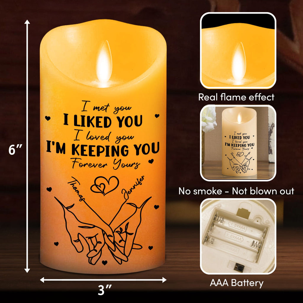 I Met You - Personalized LED Candle