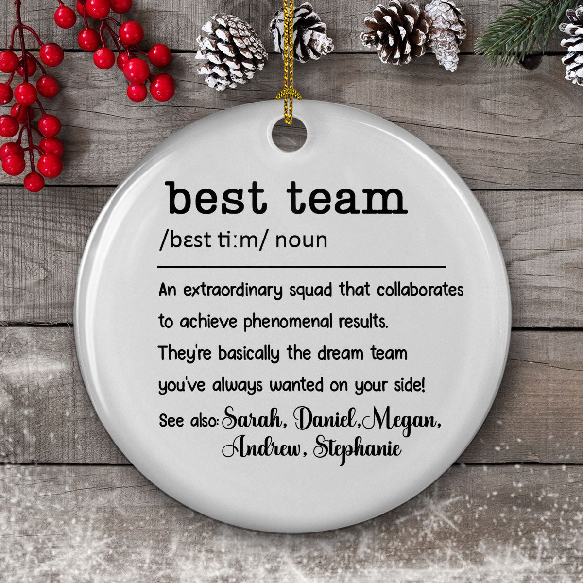Custom Coworker Christmas Ornament, Team Appreciation Gift •  We Are Teammates - Personalized Ceramic Ornament