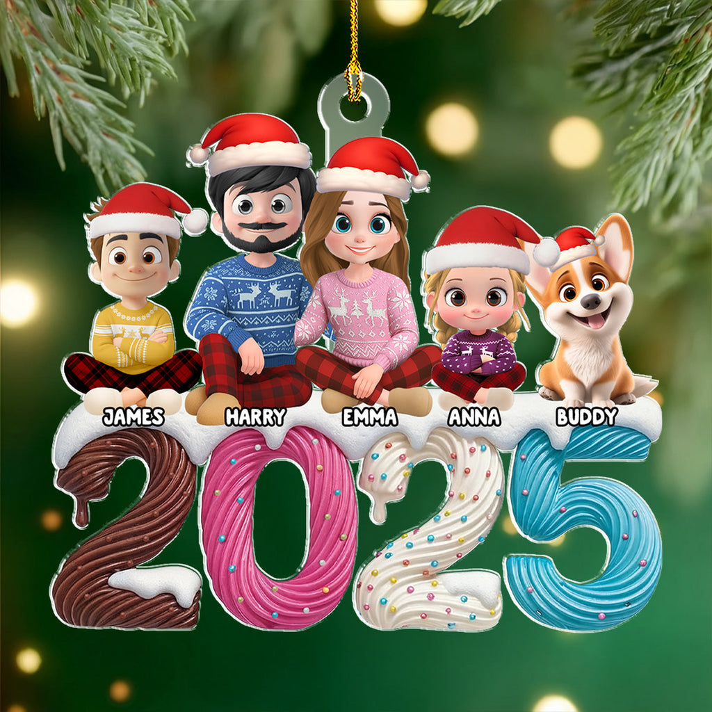 Custom Family Ornament, Christmas Gift for Family Members •  We And Our Kids Cream - Personalized Acrylic Ornament
