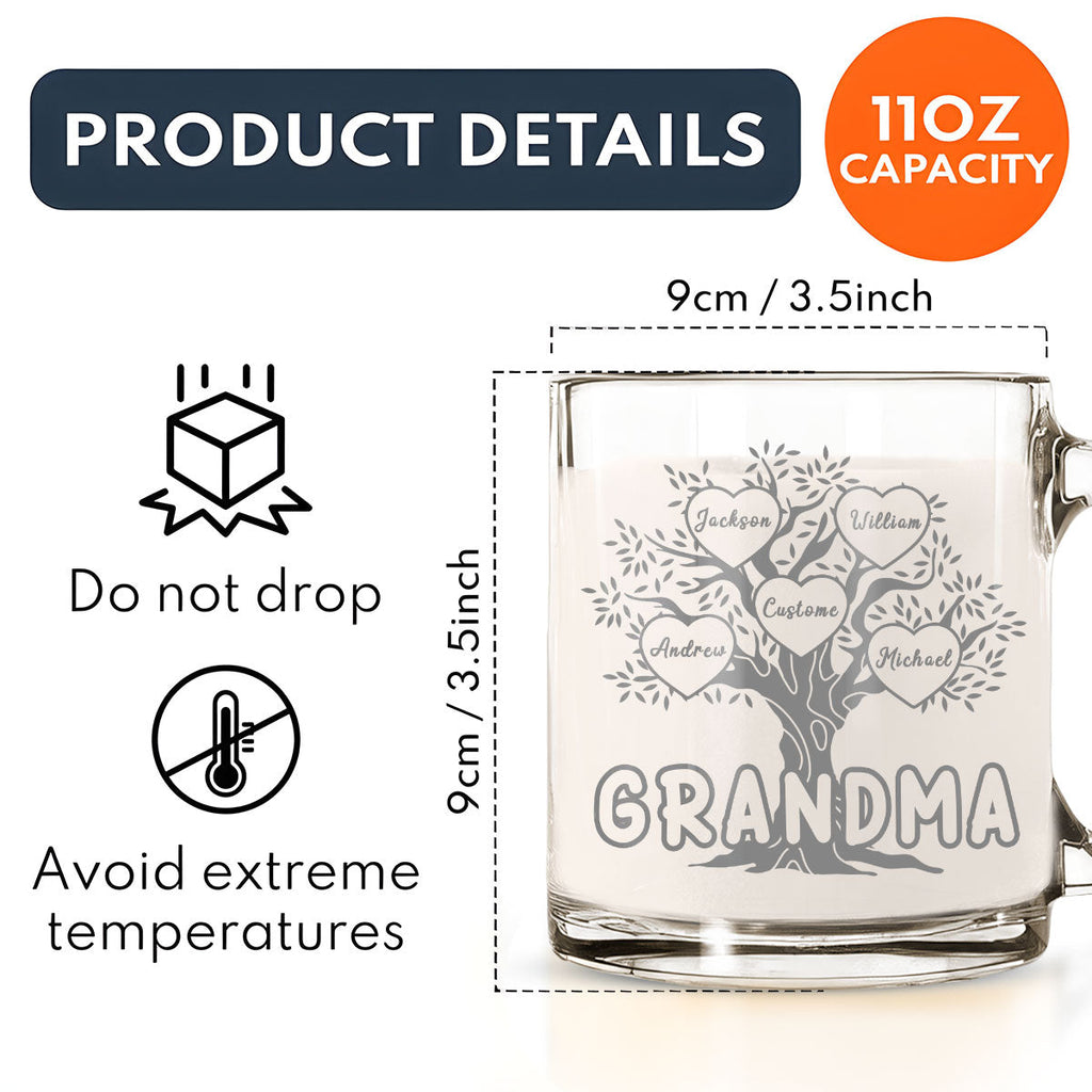 Custom Christmas & Birthday Gift For Grandma • Blessed To Be Called Grandma - Personalized Glass Mug