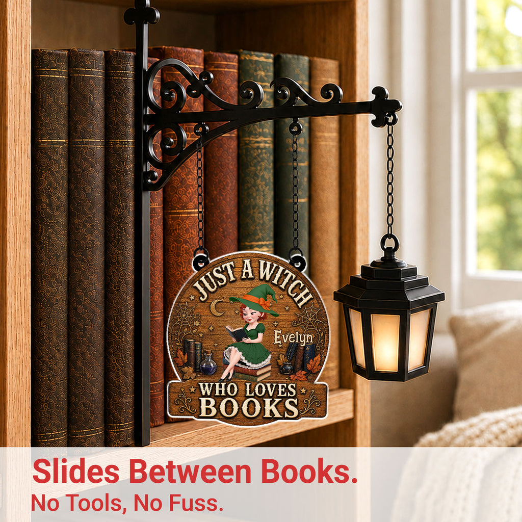 Lost In Books And Magic - Personalized Bookshelf Lantern Light Sign